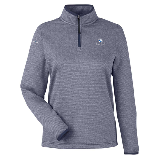 BMW - Corpus Christi - Women's Venture Heathered Stripe Quarter-Zip Pullover